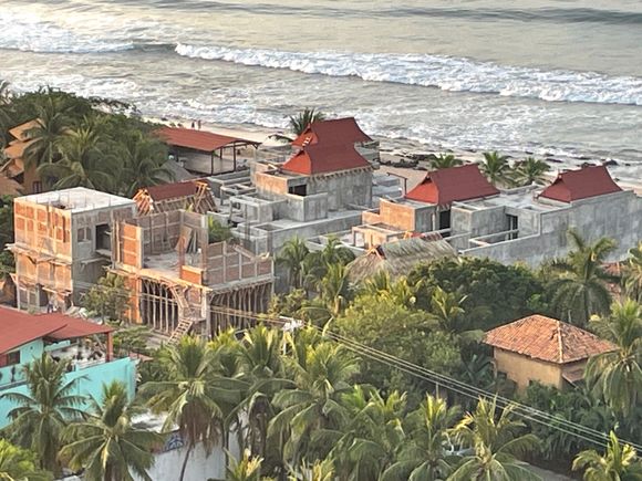Troncones is changing, but taking it's time.  In the middle of this shot is a 20 unit condo building that has been going on for a year or two.