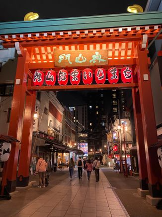Entry to Sensoji at night 