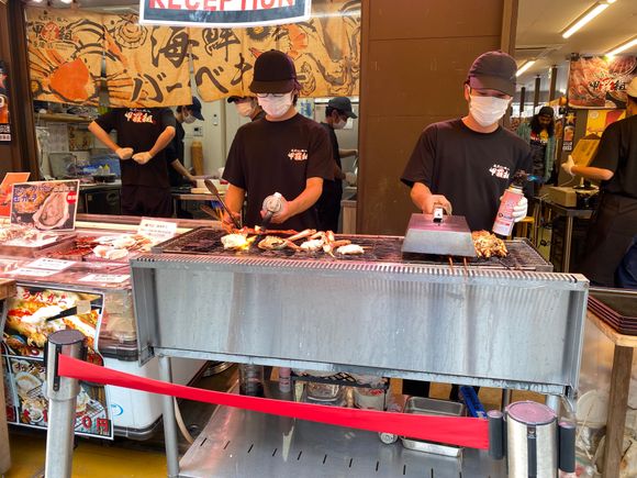Vendor preparing food 
