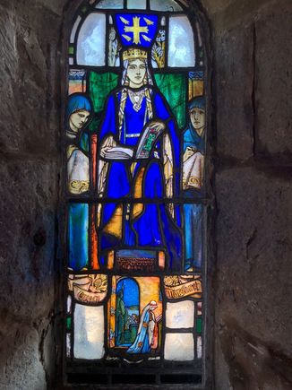 Stained glass of St. Margaret