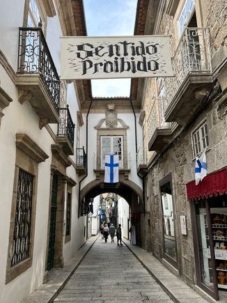 Rua de Santa Maria, the oldest street in Guimaraes 