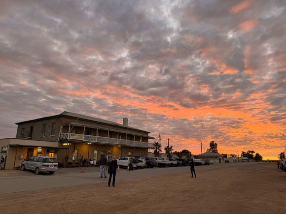 Sunset over the Marree Hotel