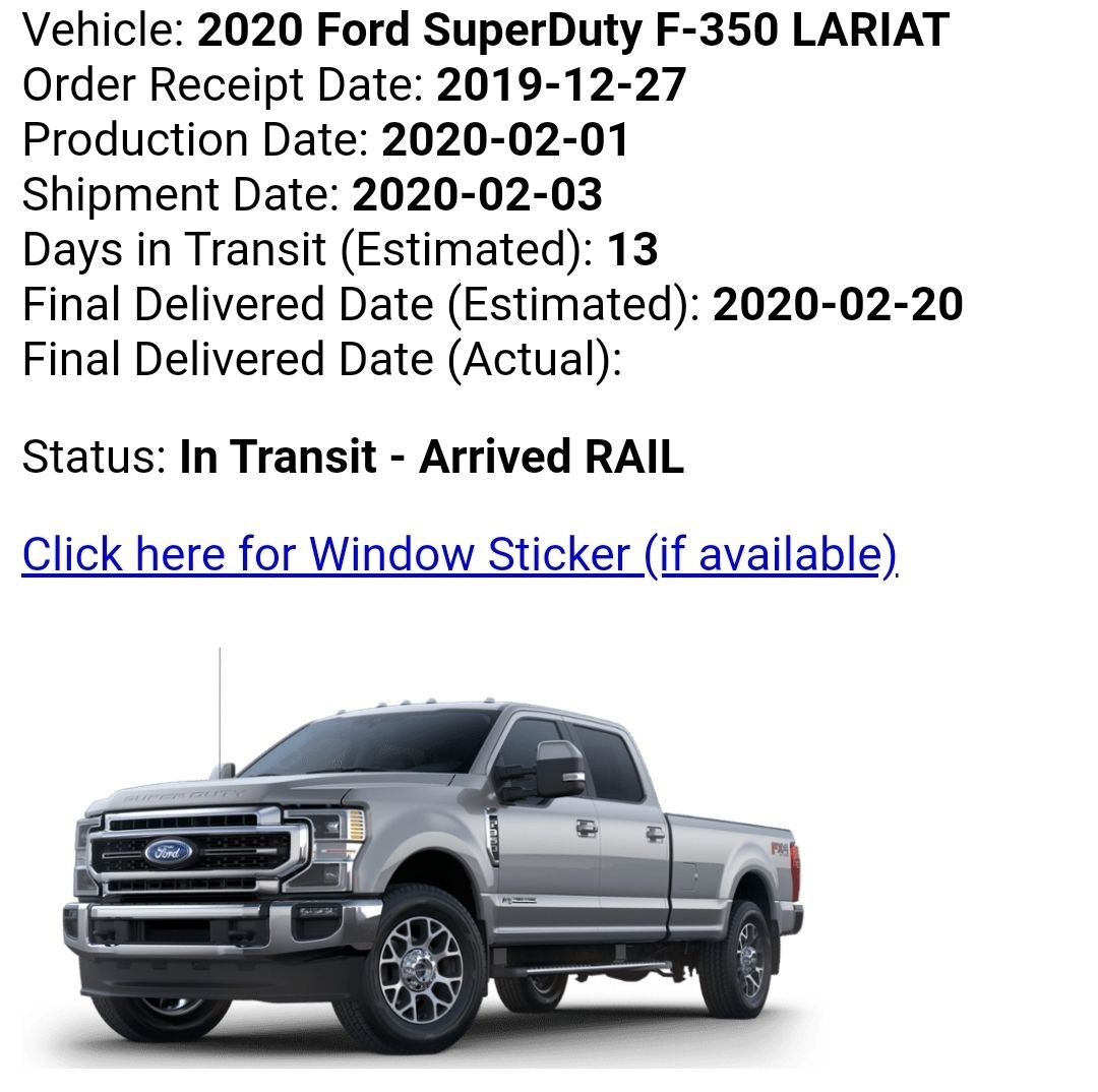 2020 Ford Super Duty Order Tracking. Please no off topic - Page 21