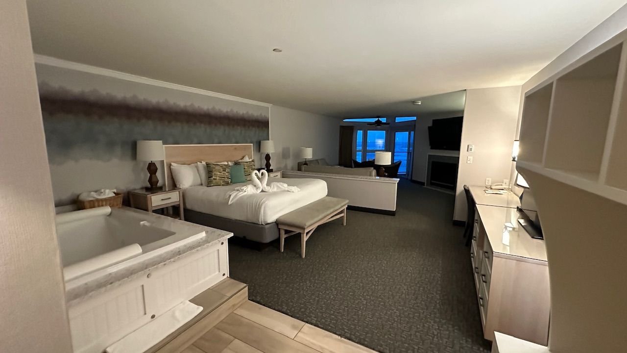 Our Suite on arrival.  A Happy 47 th anniversary greeting and a bottle of champagne in the refrigerator.  