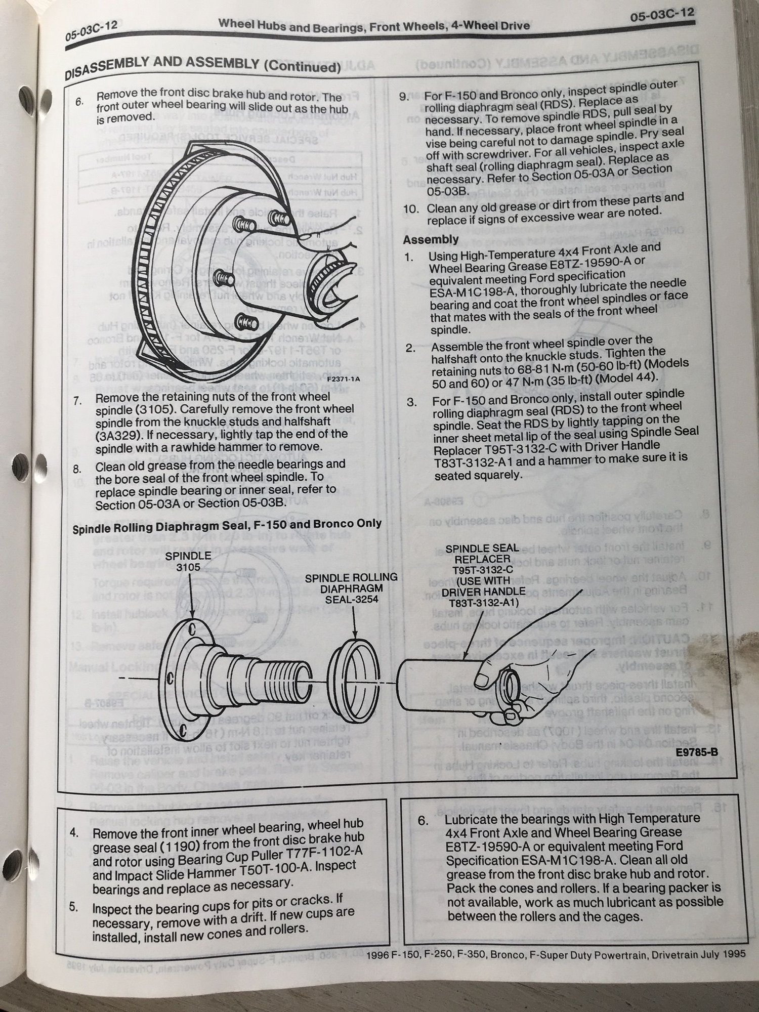 Dana 60 Spindle Nut Correct Torque/wheel Bearing Replacment, 48 OFF