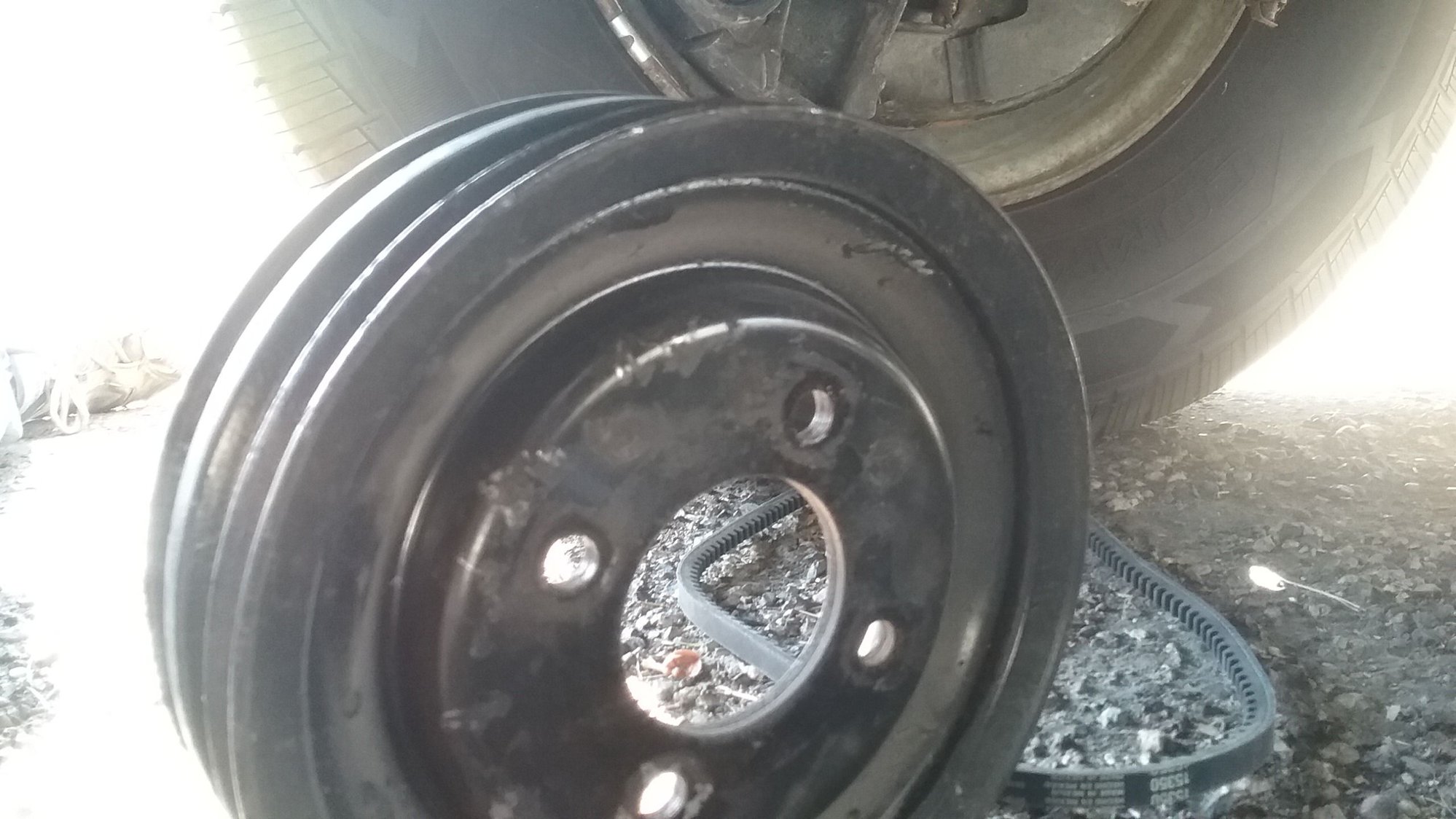 Snapped alternator belt, pulley misalignment help Ford Truck