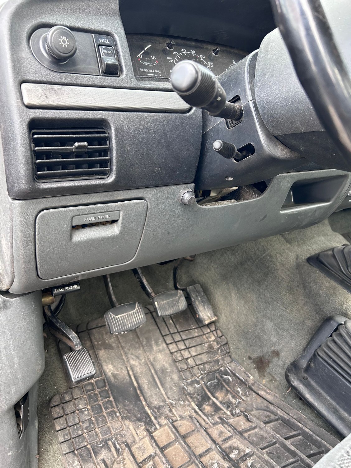 Dash Switch installed under the steering column 