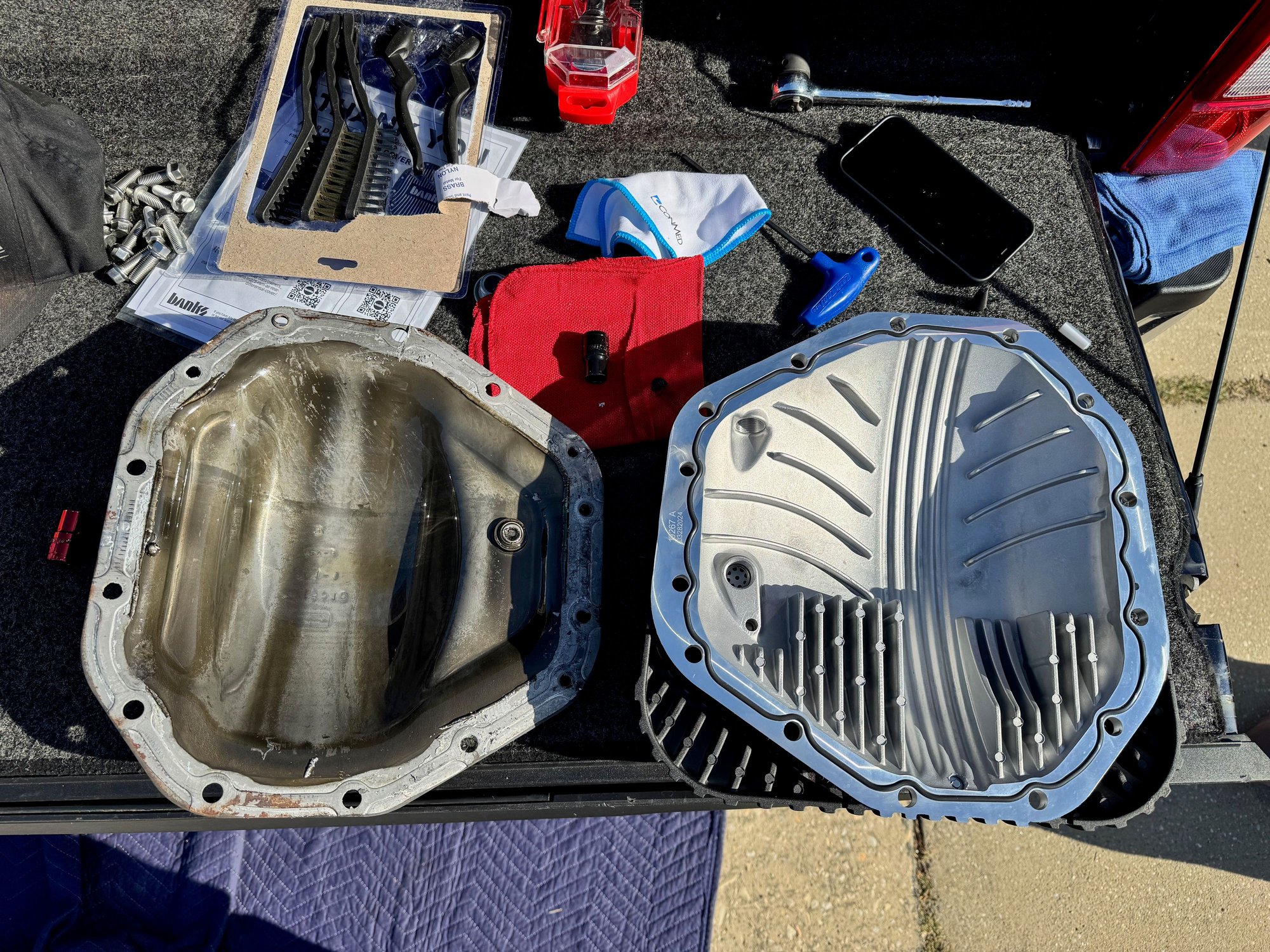 Top down inside comparison. Stock on the left, Banks on the right (obviously).