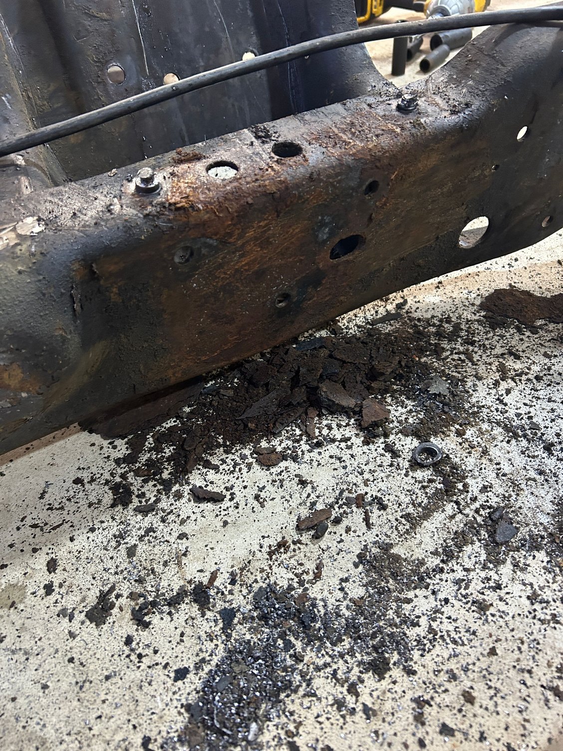frame rust from front shock tower