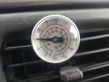40 degrees at the center vent!  94 degrees outside!