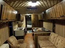 some interior photo of the RV bus.