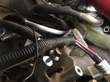 Then I went to the drivers side and replaced this rubber hose which looked partially collapsed to me with more of the aluminum line, and once again I spliced on two short sections of the original hose