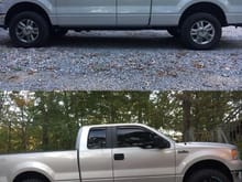Before with stock tires. After with 35s.