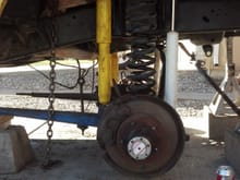Front axle bolted in