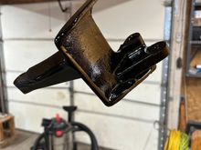 After I got them painted, I let them air out a little bit outside. It was like 58° so it wasn’t too bad. I could let them off gas for a little bit and then I brought them into the garage and hung them up to cure.