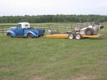 Gettin' the job done since 1947!  BTW I built the tilt deck trailer and dragster too. I wouldn't tow them with just anything!!!