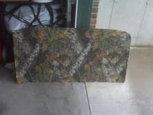 We took the old headliner...bought some camo fabric and glued it on...Mossy Oak