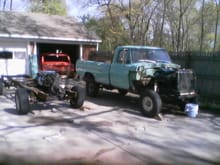 body swaps, Took the 68 body from my 2WD F-250 and put it on the 4x4 chassis after going through the drive train.  Completed the swap spring of 2006.