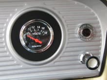 Autometer Voltmeter. The knob and light are for hazard lights