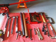 Tools used _ except the 4' crow bar.