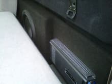 Amp and 12&quot; sub behind the rear seat.