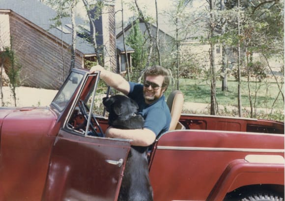 Blackie liked to ride in my '49 Jeepster