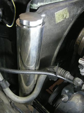 stainless steel overflow tank on 1976 F-250 with 460