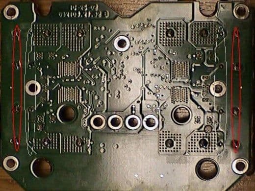 ficm fix = more extensive soldering to be done than first thought!  Re-solder the areas marked in the red AND the white &quot;ovals&quot;.