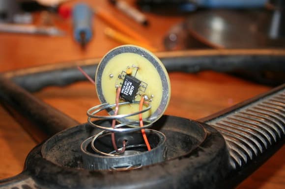 This shows the Transmitter electronics that sit inside the horn button ring when its all together.