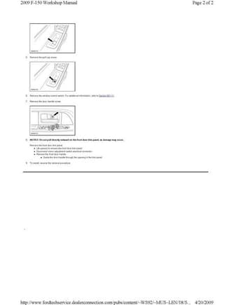 2009 Workshop manual door panel removal Page 2