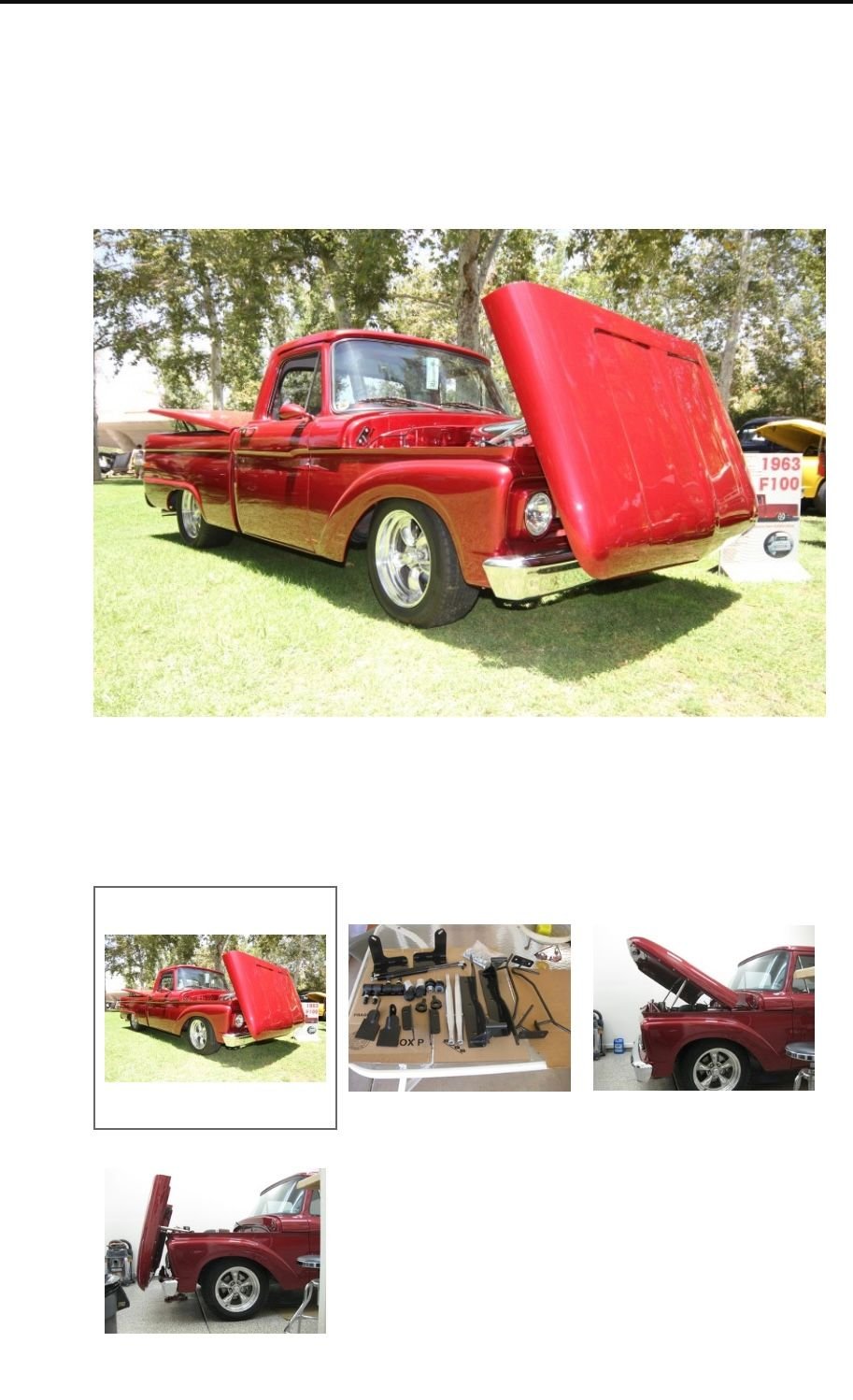 Exterior Body Parts - 61-66 F-Series Forward Tilt Hood Kit - New - 1961 to 1966 Ford F Series - Pensacola, FL 32534, United States