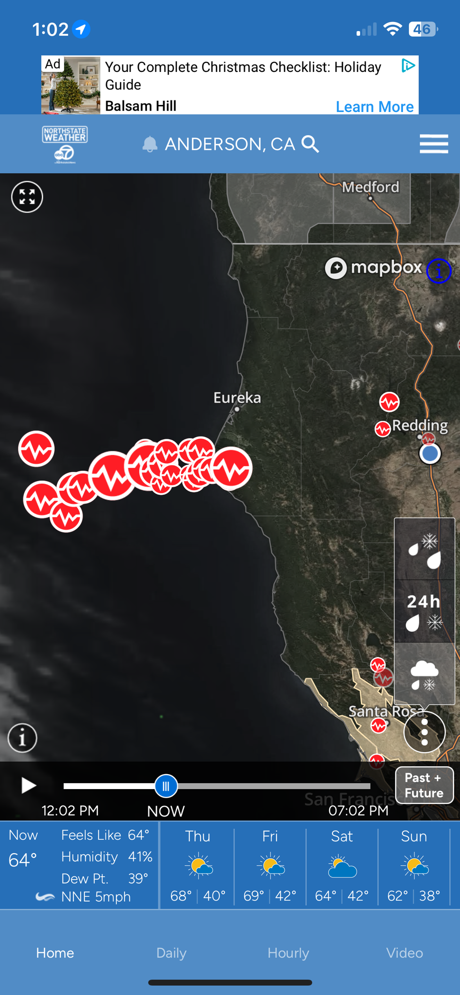 This was about 2 hours after the big one hit showing the aftershocks. Even had a 2.X one about 15 miles NW of me. 