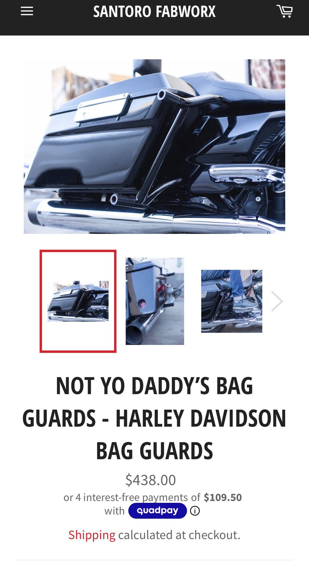 Santoro Fabworx Front/Rear Crash Bars (Black) Harley Davidson Forums