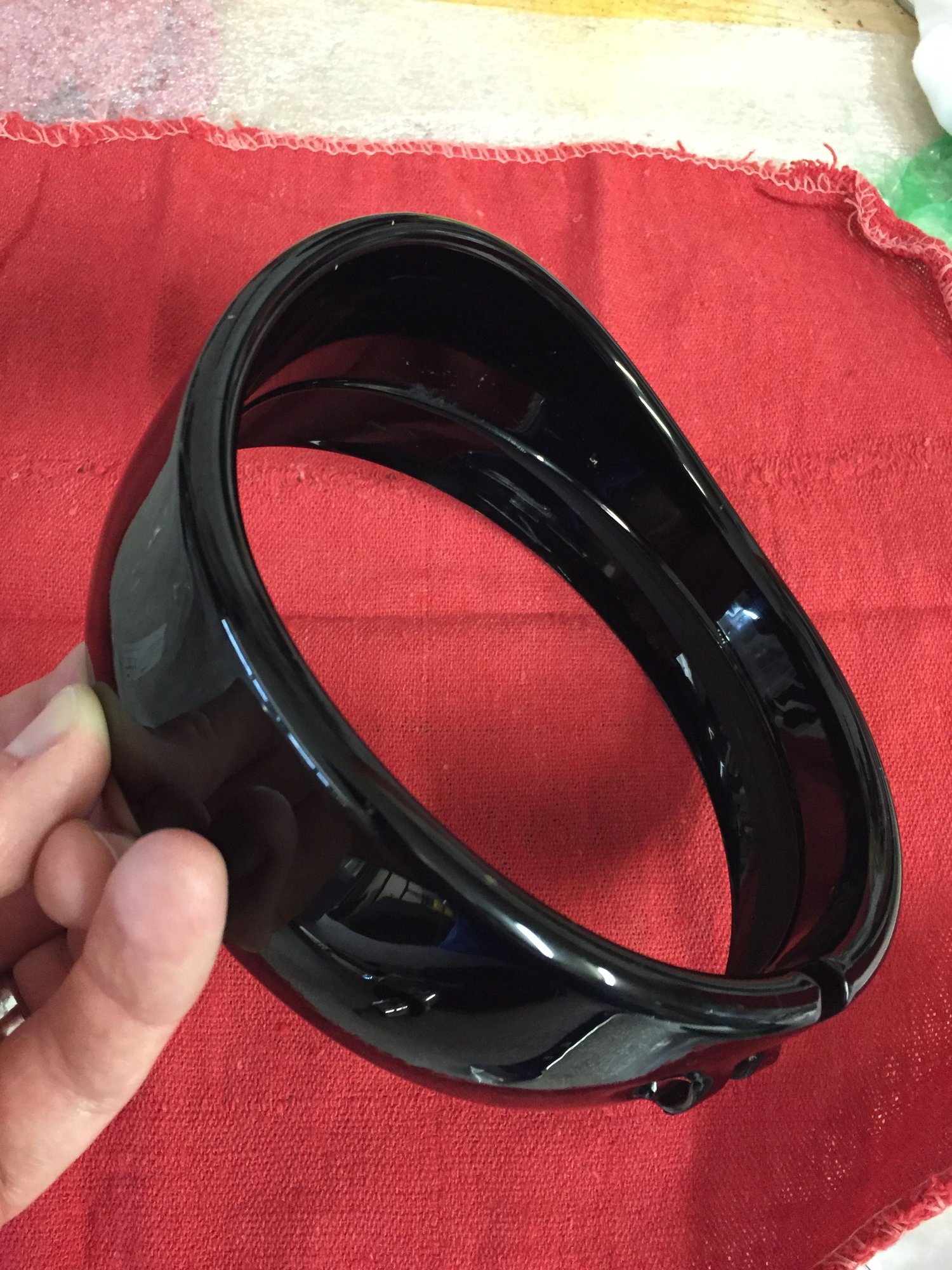 HD Visor Style Headlamp Trim Ring, Gloss Black powdercoat (6973505