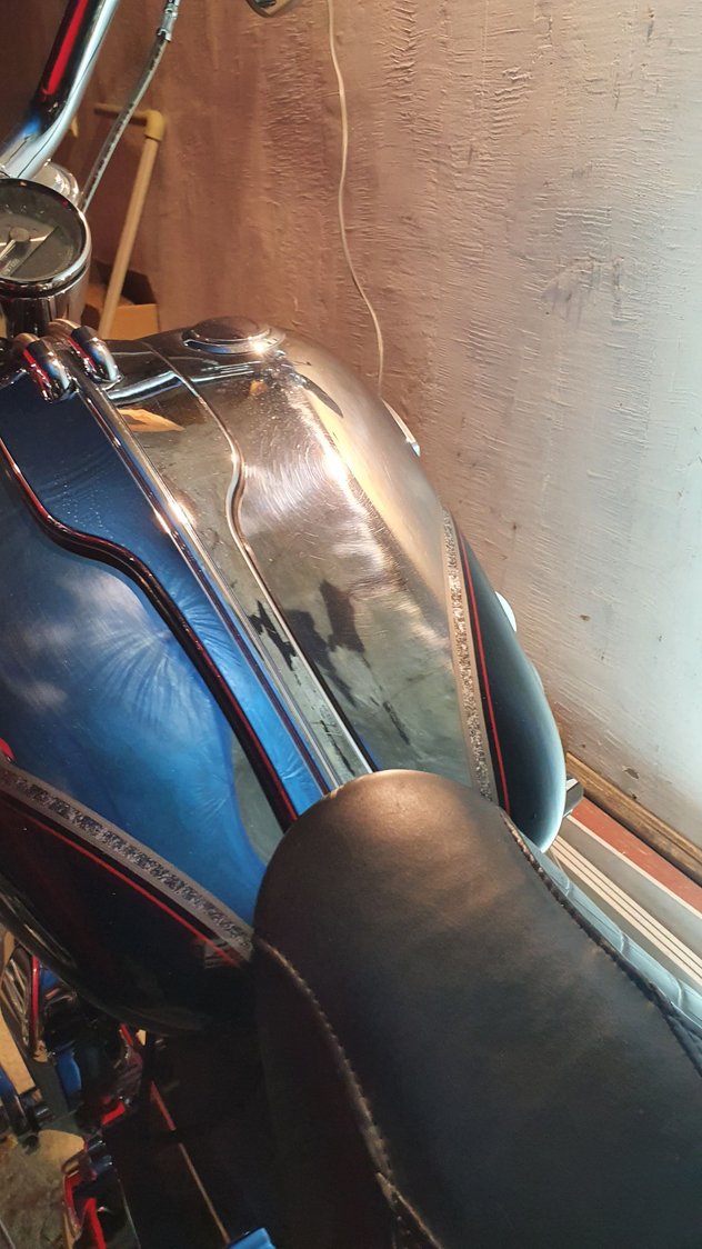 Scratches on chrome tank Harley Davidson Forums