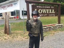 Gas station in Lowell, Not me, riding partner.