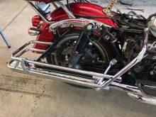Complete chrome bag guards/ crash bar / saddlebag support