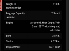 Not tryin to step on anyones toes but every thing ive ever read says regular 103 is 9.6:1 14’ and up ho 103 is 9.7:1 and twin cooled which is 14’ to 16 is advertised 10:1 this photo is from specs on a 2016 street glide 103 ho at 9.7:1 from a harley dealer . Thanks for the help im young an just learning .