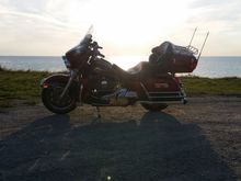 Stopped near the lake on an  evening ride. 
Scott