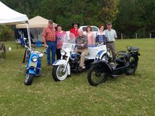 The whole family. L-R 1957, 58, 59 Cushman Eagle, 1964 H-D Servi-Car, 1924 Ner-a-Car
