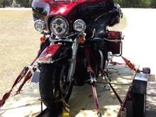 I used a simple harbor freight chock on my simple harbor freight trailer. 3,600 mile round trip.