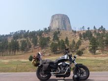 Loaded down at the Devils Tower with my wife. Over 4000 miles with my wife on the back. Great trip. 