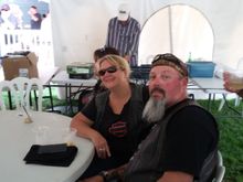 Jenny & Dave relaxing in the beer tent.