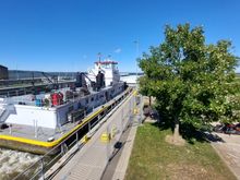Its always fun to watch the river traffic go through the lock.
