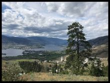 Top of the hill before you head down into Osoyos… It’s a summer vacation place, with lots of boats… So no cheap motels here… But I ran out of steam, so here I be.