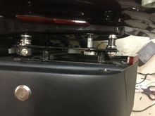 Left side, from the top, looking down to show wires are tucked away.