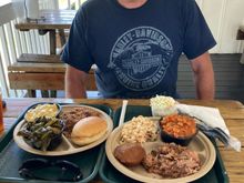 BBQ is good, taste of black pepper with variety of sauce available