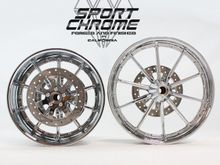 Harley Breakout Chrome wheel set with mirror polished discs
