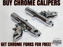 Performance Machine Chrome Calipers and Sport Chrome Fork Legs