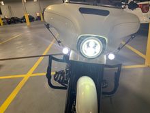 High beams, both lights are lit